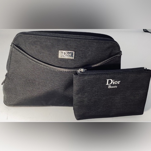 Dior Handbags - Dior Beauty Nylon Black Toiletry Bag Set